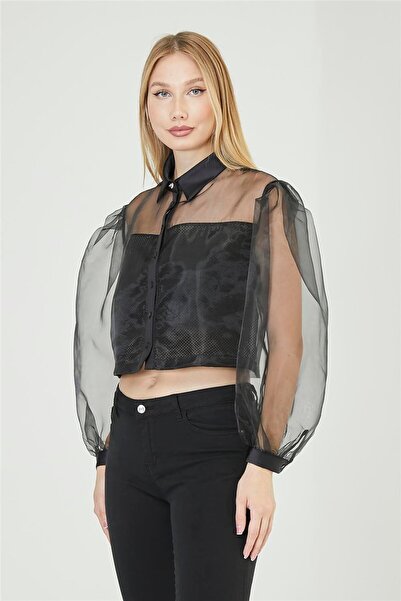 HomeStore File Detaylı Organze Gömlek