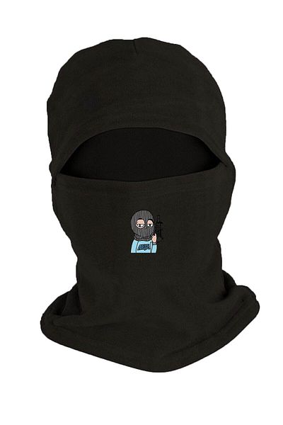 Fanze Winter Fleece Snow Mask - Mafia Printed, Black, Rnz3304