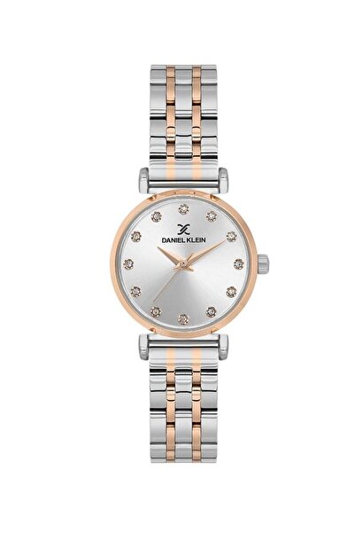 Daniel Klein DKF.2317.06 ساعة يد نسائية ذات هيكل دائري معدني وردي