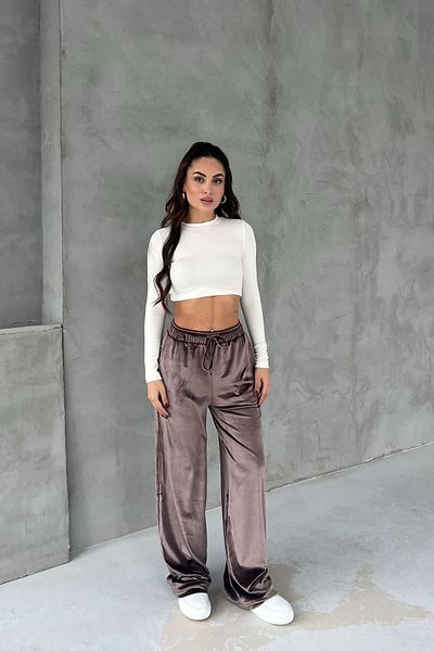 Seda Yalçın Atelier Mink Paine Velvet Elastic Waist Trousers