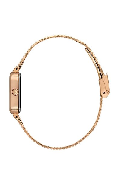 Daniel Klein Rose Gold Dk.1.13474-5 Steel Plated Curved Calendar Women's Watch