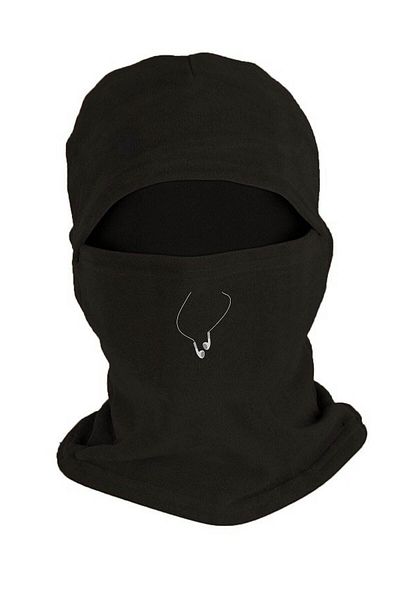 Fanze Winter Black Fleece Snow Mask - Headphones Printed, Rnz1779