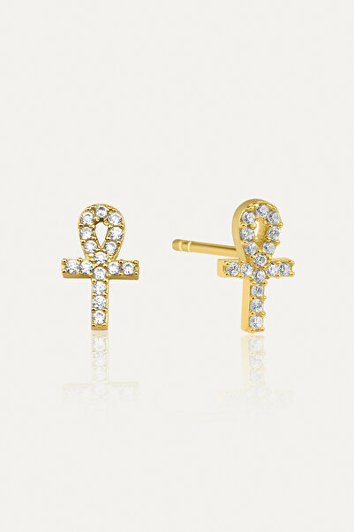 Gimora Stoned Ankh Earrings