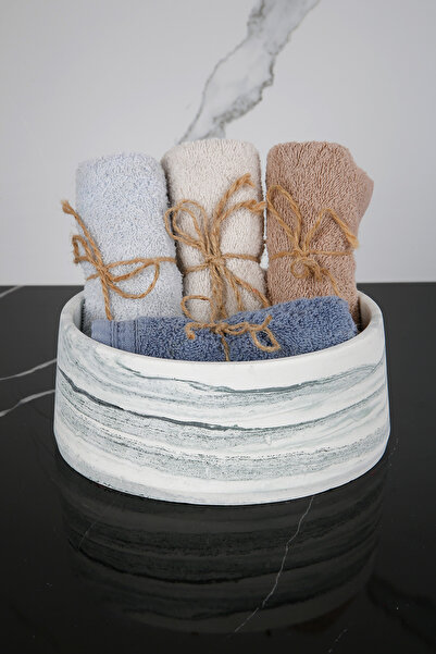 betonmall Marble Patterned Concrete Towel Holder Bathroom Toilet WC Multi-Purpose Organizer Plate 20 Cm