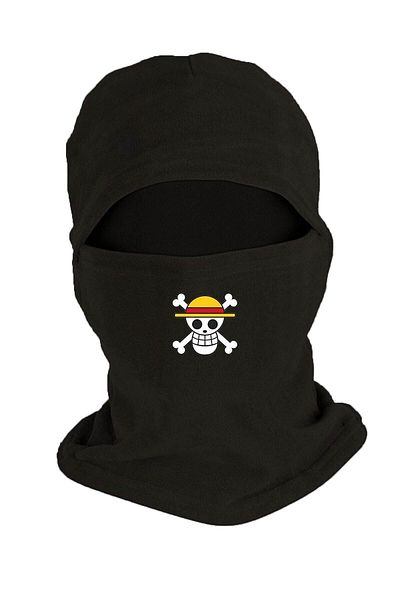 Fanze One Piece Printed Black Fleece Snow Mask - Rnz3086