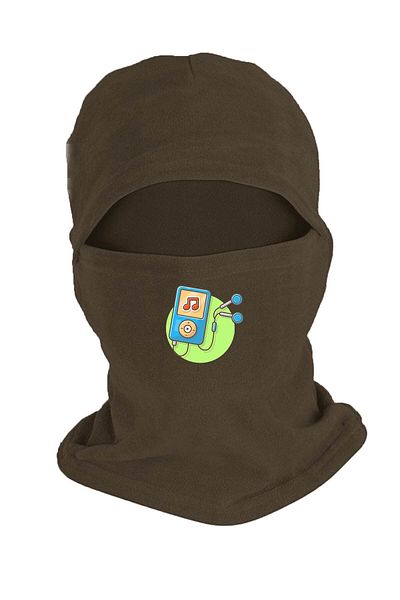 Fanze Winter Fleece Snow Mask - Headphone Print, Khaki Color, Rnz1633