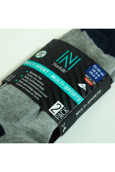 NORFOLK Чифт от 2 ежедневни спортни чорапи Montreal Extra Cushioned, тъмносиньо/сиво