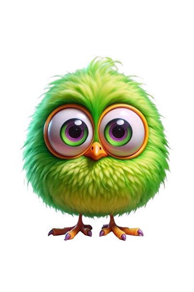 Hobi Butik Sevimli yeşil minik kuş Sticker Araba, Motorsiklet, Kask, Laptop, ...