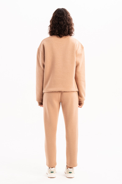 JUSTEVER Crew Neck Embroidered Raised Mink Women's Sweatshirt with Fleece Inside - Rigil