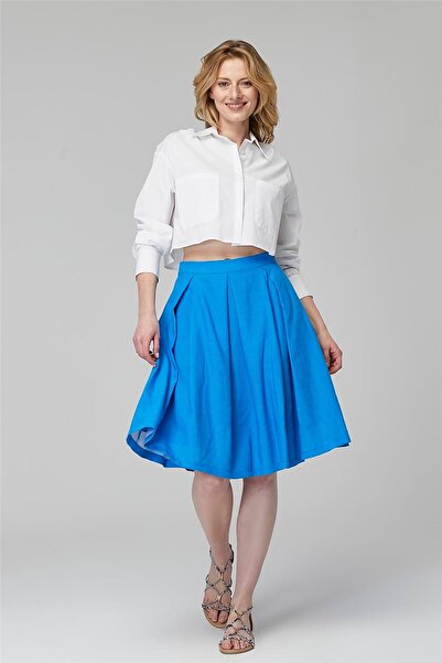 HomeStore Pileli Diz Boyu Etek