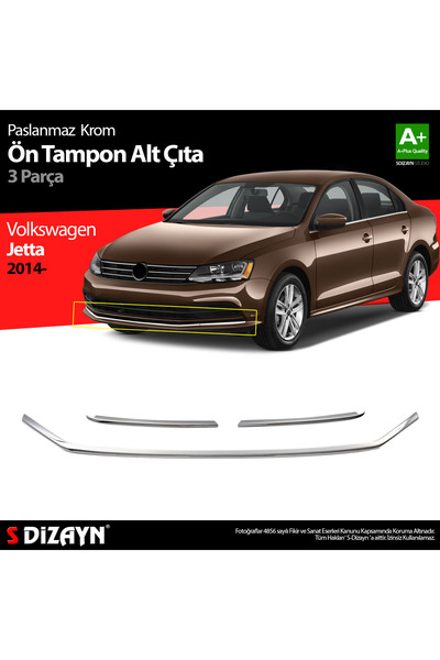 S Dizayn S-Dizayn VW Jetta Krom Ön Tampon Çıta 3 Prç. 2014-2019 7614192