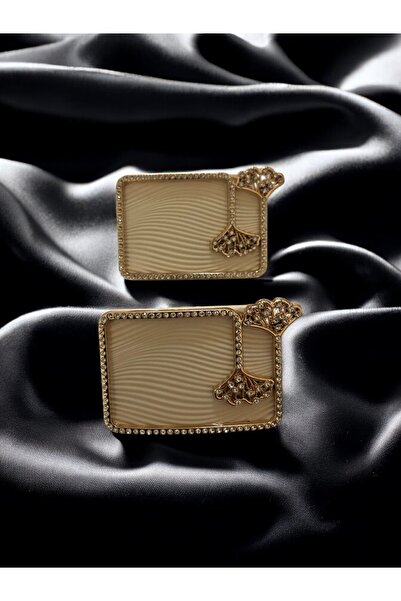 KumaşEvi Şık Altın Detaylı Dikdörtgen Metal Toka - Ayakkabı ve Hobi Tasarımla...
