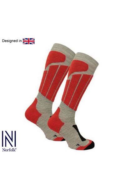 NORFOLK Aspen Red Thermal Ski and Snowboard Socks
