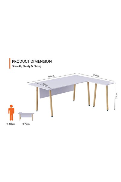 Mahmayi TJ HYT34-16L White Executive Workstation