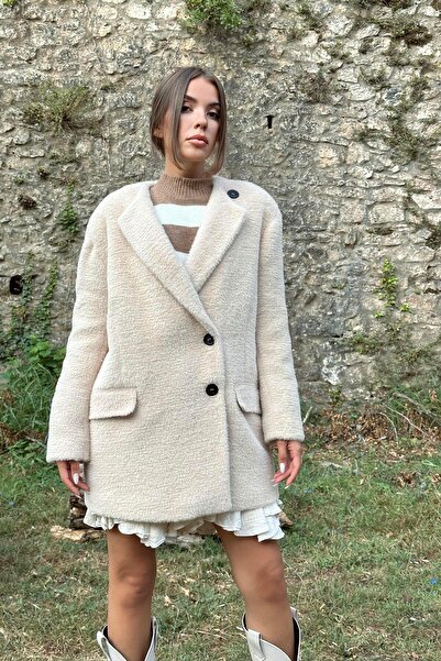 Elbee Fashion Woman Tüylü Yumoş Kaban