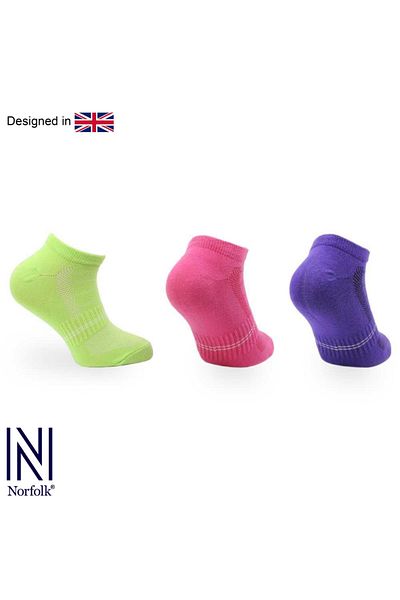 NORFOLK Детски чорапи Yogi Cotton Daily Comfort, 3 чифта, зелени/розови/лилави