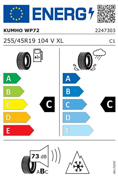 Kumho 255/45R19 104V XL WINTERCRAFT WP72 KUMHO