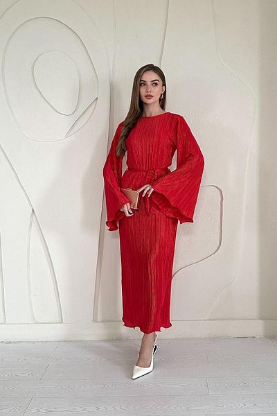 Elbee Fashion Woman Rochie plisată cu mânecă spaniolă