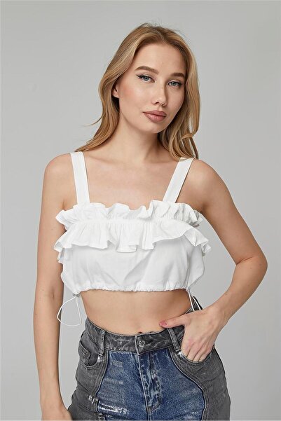 HomeStore Elastic Ruffle Bordered Bustier
