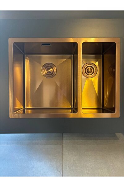 Crauf Stella 6345 Altın Paslanmaz Çelik 45×63×22,8 cm Mutfak Evyesi, Eviye, Mutfak