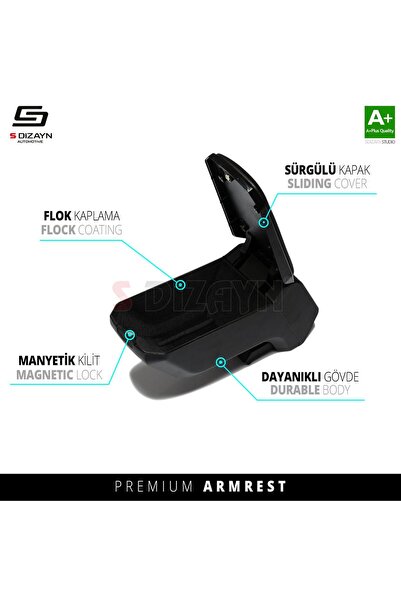 S Dizayn S-Dizayn Citroen C3 Kol Dayama Kolçak ABS Vidalı Siyah 2017 Üzeri A+...