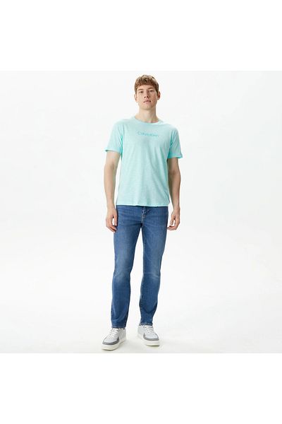 Calvin Klein Crew Neck Logo Men's Blue T-Shirt