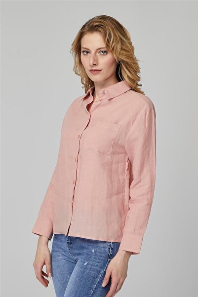 HomeStore Keten Tek Cep Gömlek