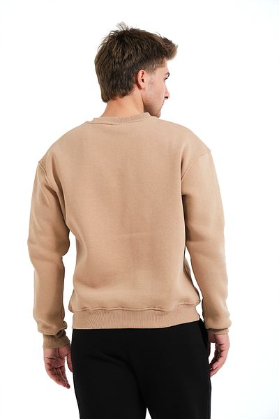 JUSTEVER Ανδρικό φούτερ Crew Neck Κεντημένο Raised Mink με Fleece Εσωτερικό - Volar