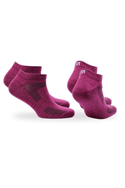 NORFOLK Sheldon Lc Low Cut Merino Wool Outdoor Hiking Socks 2 Pack Magenta