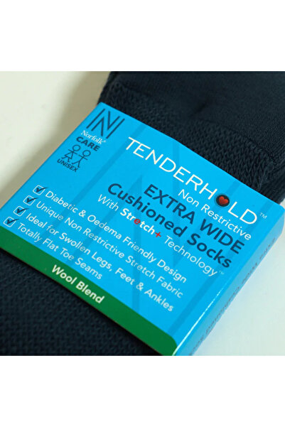 NORFOLK Peter Full Cushioned Extra-Wide Socks with Wool Stretch+ Technology 2 Pairs Pack Grey