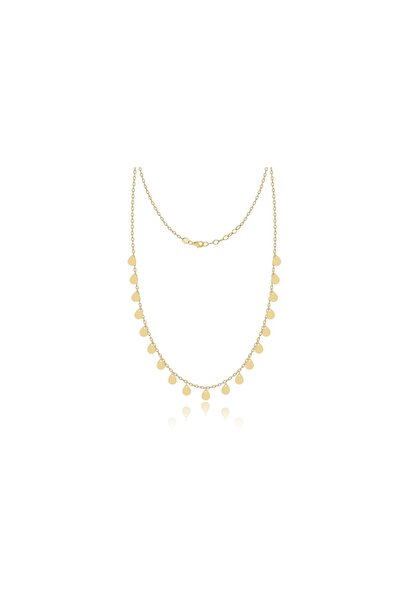 Diamond Line-Gülaylar 14 Ayar Sarı Altın Damla Figürlü Kolye
