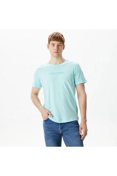 Calvin Klein Crew Neck Logo Men's Blue T-Shirt