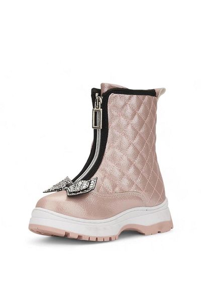 Papuçcity Arzen 03045 Girl's Stone Bow Thermal Boots