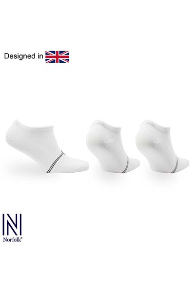 NORFOLK Бели спортни чорапи Fresh Premium Cotton Daily - 3 чифта