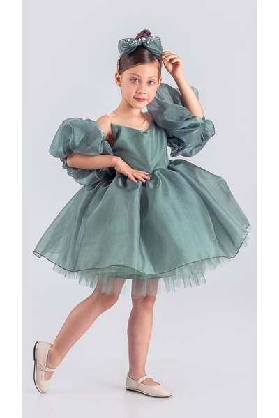Mnk Baby&Kids Rochie de seară pentru fete Miss California verde - MNK0594