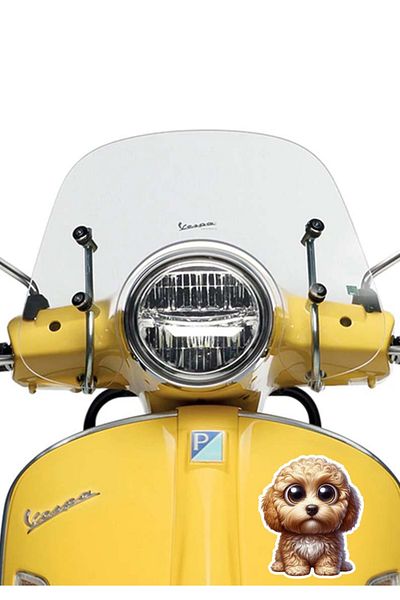 MegaSticker Autocolant drăguț Confused Terrier pentru mașină, motocicletă, cască, laptop, autocolant pentru parbriz 13x11 cm