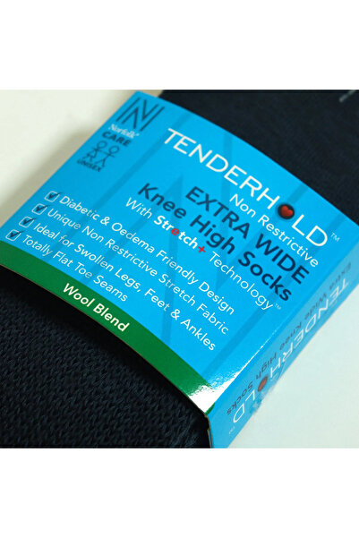 NORFOLK Morgan Stretch+ Technology Wool - Extra Wide Below Knee Edema Socks Gray