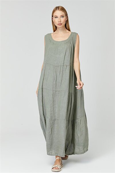 HomeStore Μακρύ λινό φόρεμα