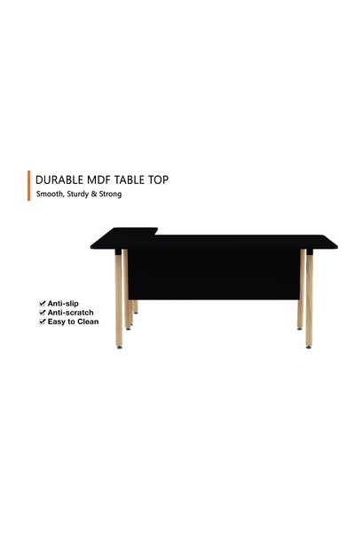 Mahmayi TJ HYT34-16L Black Executive Workstation with 303-2 Wooden Storage Unit