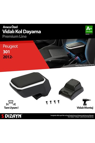 S Dizayn S-Design Peugeot 301 Abs Screw Armrest Armrest Gray 2012-2017 a Quality Klc-Vd-Gr-6907