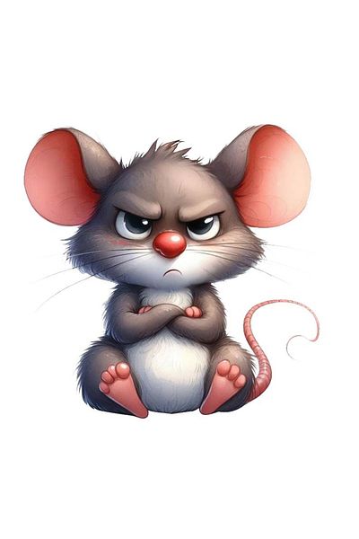 MegaSticker 13x11 Cm Autocolant Răzbunator Drăguț Mouse - Mașină, Motocicletă, Cască, Laptop, Geam