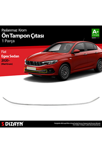 S Dizayn S-Dizayn Fiat Egea Sedan Krom Ön Tampon Çıtası 2020 Üzeri (Mat Krom)...