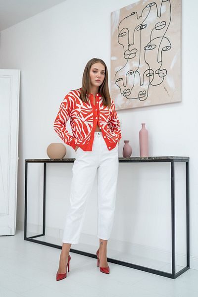 Elbee Fashion Woman Cardigan scurt cu model și nasturi