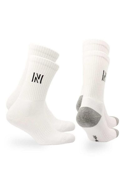 NORFOLK Barkley White Cotton Casual Αθλητικές Κάλτσες - Πακέτο 2 με αντικραδασμική προστασία