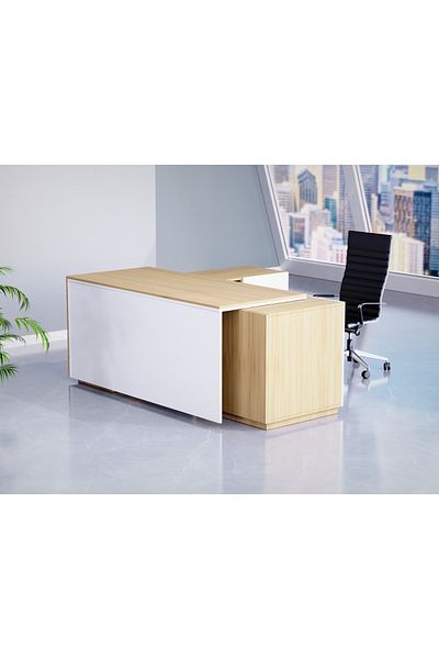 Mahmayi مكتب تنفيذي Coco Bolo-Premium White ED3-LSCBW مقاس 180 سم