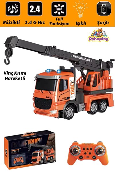 Pshoplay Kumandalı Metal İş Makinesi – Gerçekçi Işıklı ve Müzikli İnşaat Dene...