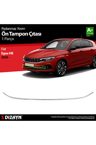 S Dizayn S-Dizayn Fiat Egea HB Krom Ön Tampon Çıtası 2020 Üzeri (Mat Krom) 58...