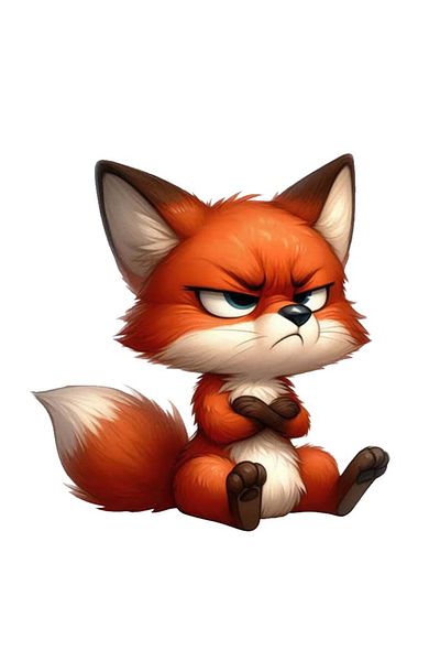 MegaSticker Baby Angry Fox - ملصق زجاجي للسيارة والدراجة النارية والخوذة والكمبيوتر المحمول مقاس 13 × 11 سم