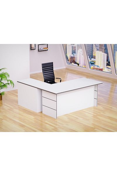 Mahmayi White-Dust Grey ED-3 Executive Desk 180 cm