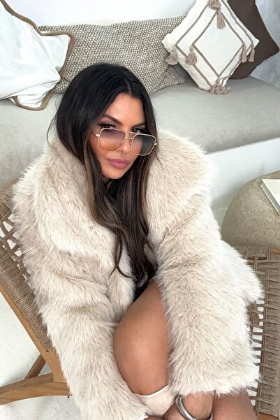 Sohotique By P ZR نموذج شال طوق الفراء الحجر